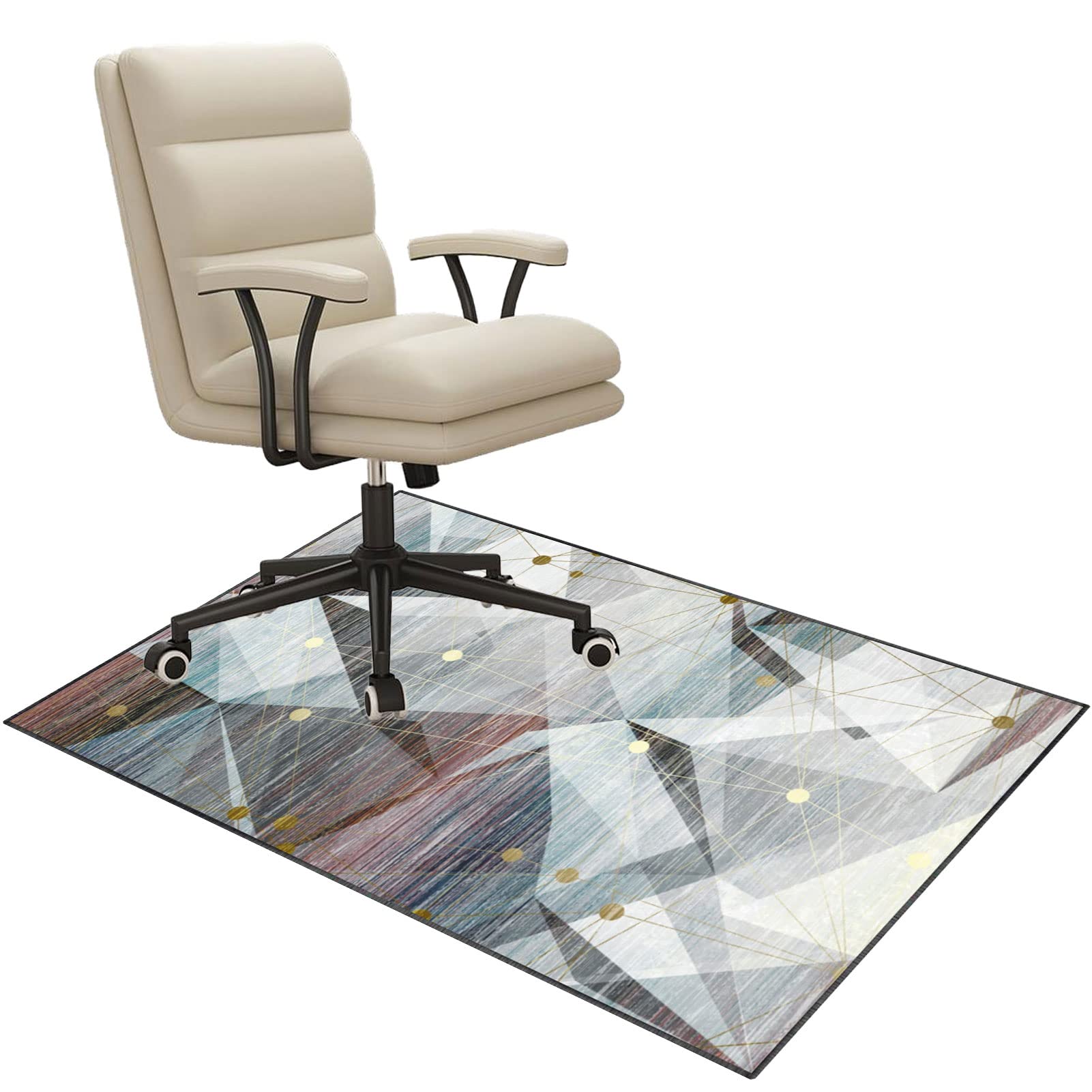EYZO 90 × 120 cm Chair Mat For Carpeted Floor, Office Chair Mat, Gaming Chair Mat, Multi-Purpose Carpet Protector Rug, Desk Chair For Carpeted Hardwood Floor, Protects Floors, Computer Floor Mat