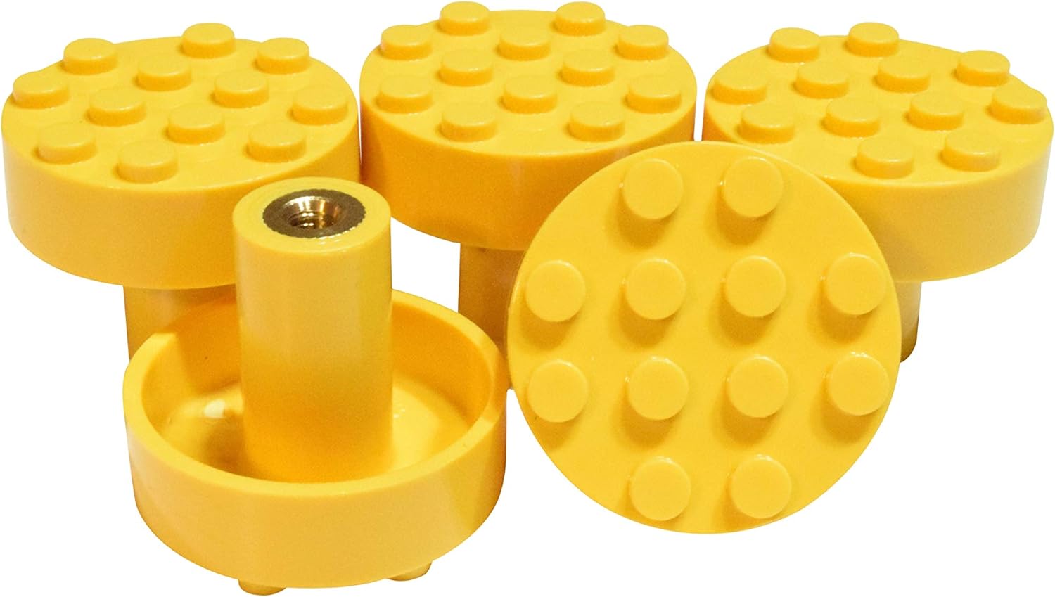 Set of 5 Build-On Brick Knobs (Red)