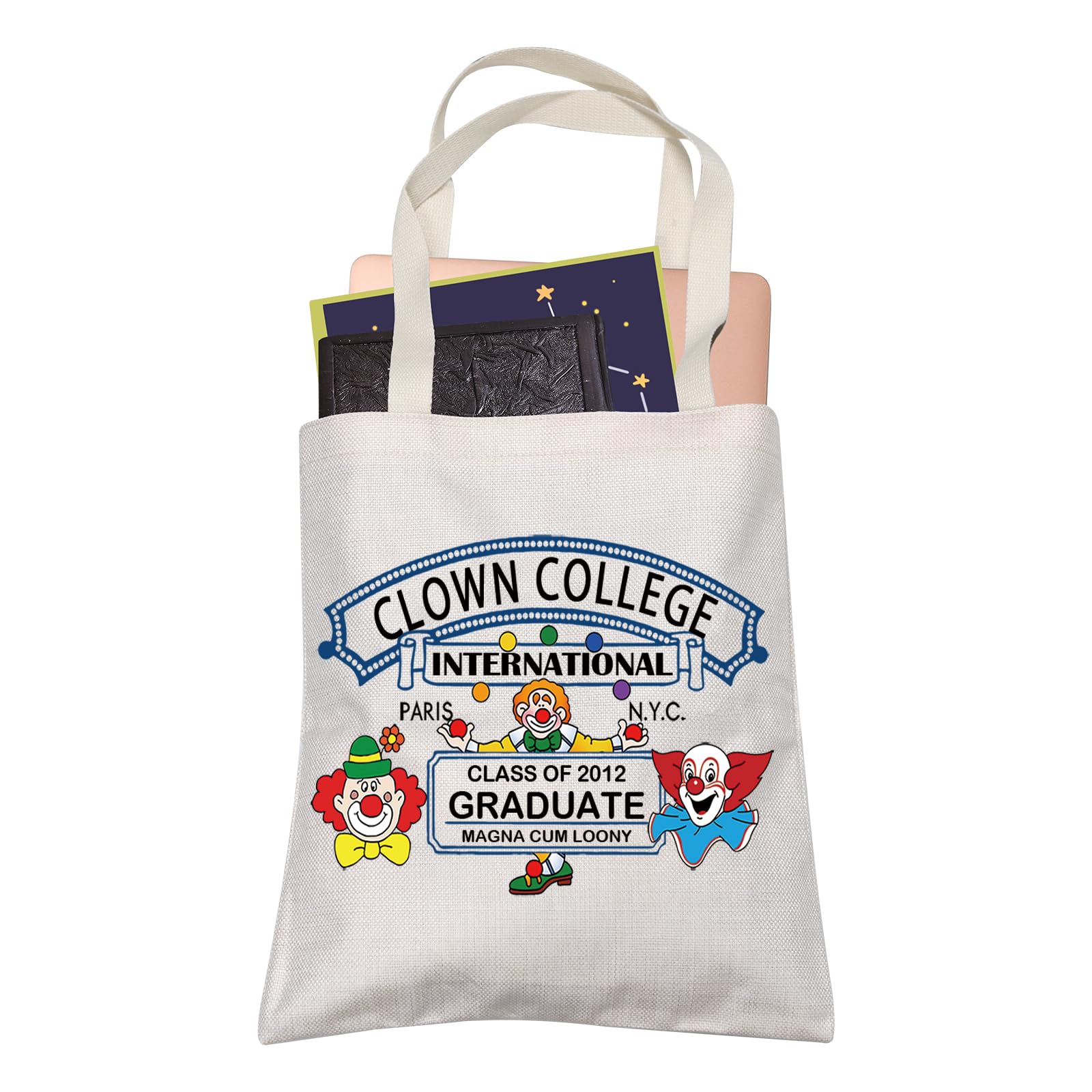 LEVLO Clown Lover Gift Huanziti Clown College Shopping Shoulder Bag Graduation Gift for BFF