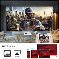 Vista 5 de C6A LED Projector Android WiFi 5G Full HD 1920 * 1080P 300inch Video Proyector for Home Theater Cinema Smart Phone Beamer (Color C6A Black)