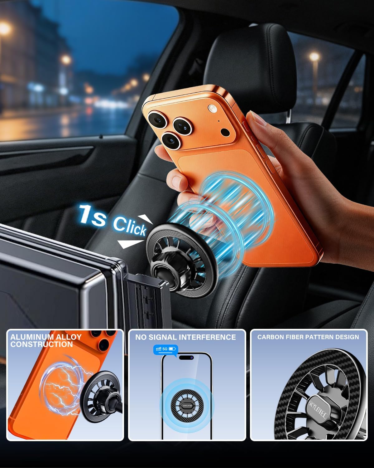 Car Phone Holder for Mazda 3 2014-2016/CX-3 2016-2021/MX-5 MX5 Miata 2016-2023 Accessories 7-Inch Screen Fixed Clip, Automobile Cradles Magnetic Phone Mount Compatible with MagSafe, Magnets Phone Base
