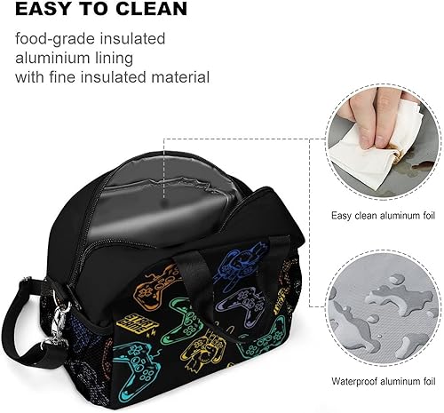 Miniatura 4 de Jwzrene Bolsa de almuerzo aislada para mujeres y niñas, reutilizable, linda, lonchera para niños y hombres, adultos, para el trabajo, picnic,