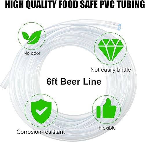 Miniatura 6 de Kit de grifo de vástago de cerveza de barril de cerveza de 3 pulgadas, vástago de grifo de cerveza de cierre automático, llave de piezas de