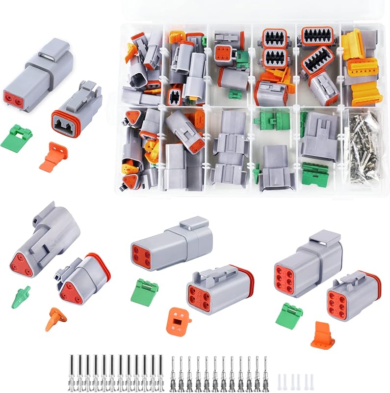 Kit de conectores elétricos Deutsch DT Cedolio 2, 3, 4 e 6 pinos com terminais e vedação – 236 peças