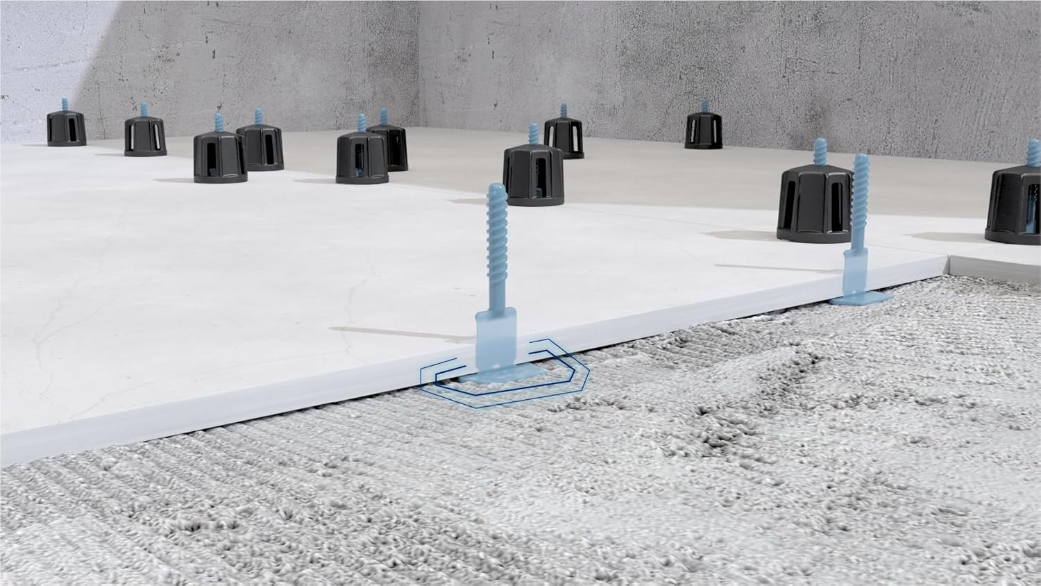 Peygran Tile Leveling System Caps for Baseplate, Automatic Threading With Reinforced Ribs (100 Pack)