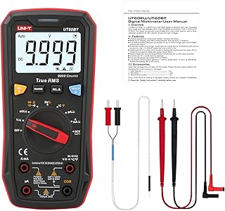 UNI-T Multimeter Tester True RMS UT60BT Temperature Measurement,NCV,Duty Cycle,Diode Test,Digital Voltmeter & Ohm Meter,Smart Multimeter 1000V for Electrical Troubleshooting