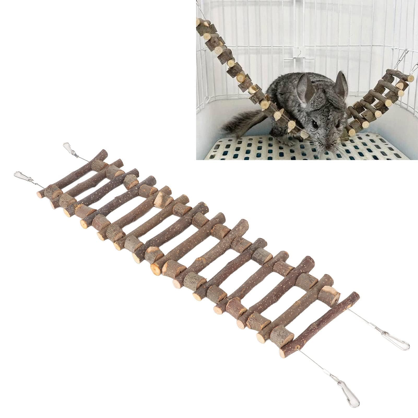 Puente de Escalera de Madera para Pájaros, Flexible y Duradero, para Hámsteres, Loros y Ratones, 50cm