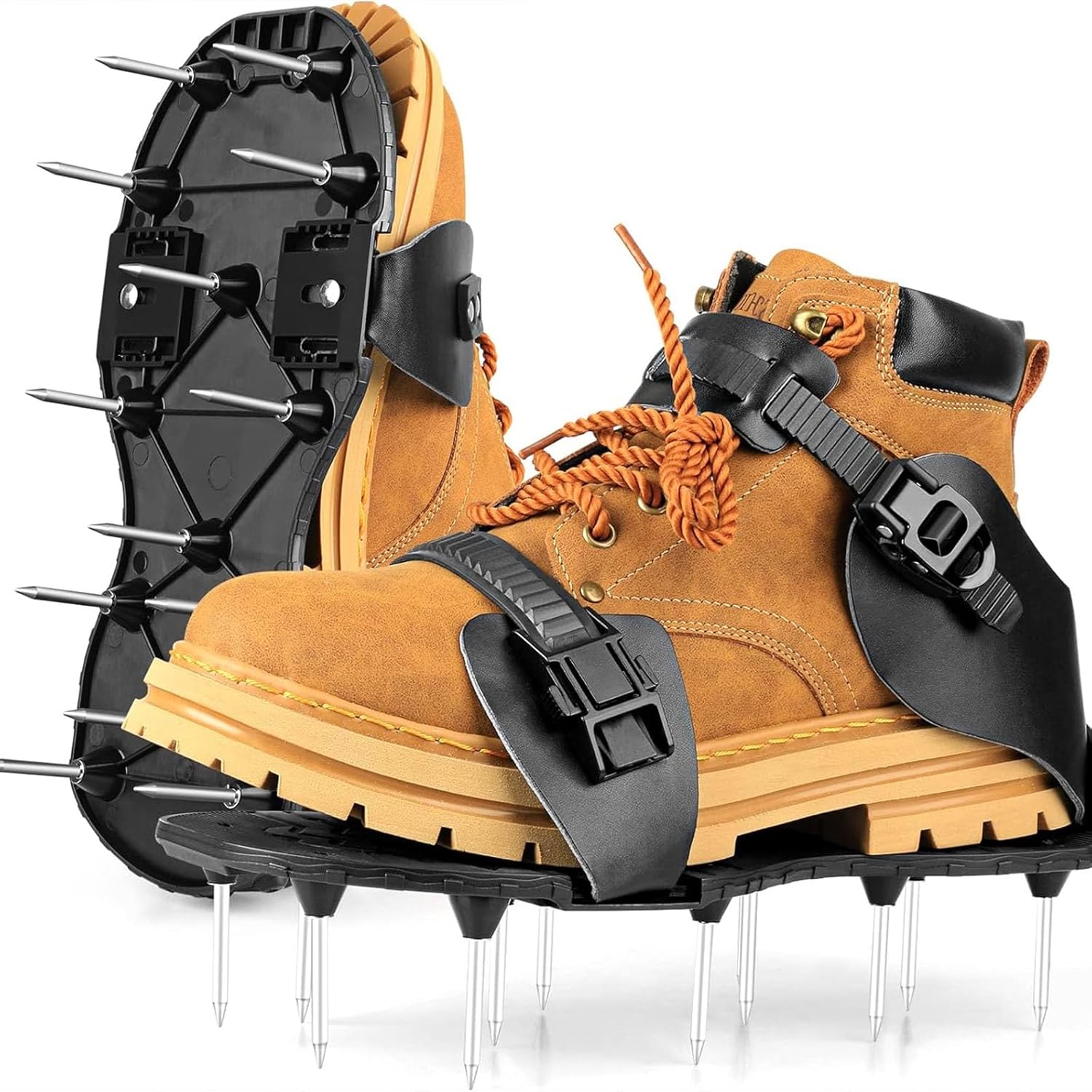 Generic Aerating Shoes for Lawn Soil Yard Aerator Tool for Aerating Patio Garden Convenient Snap-On Design Designed Adjustable Size