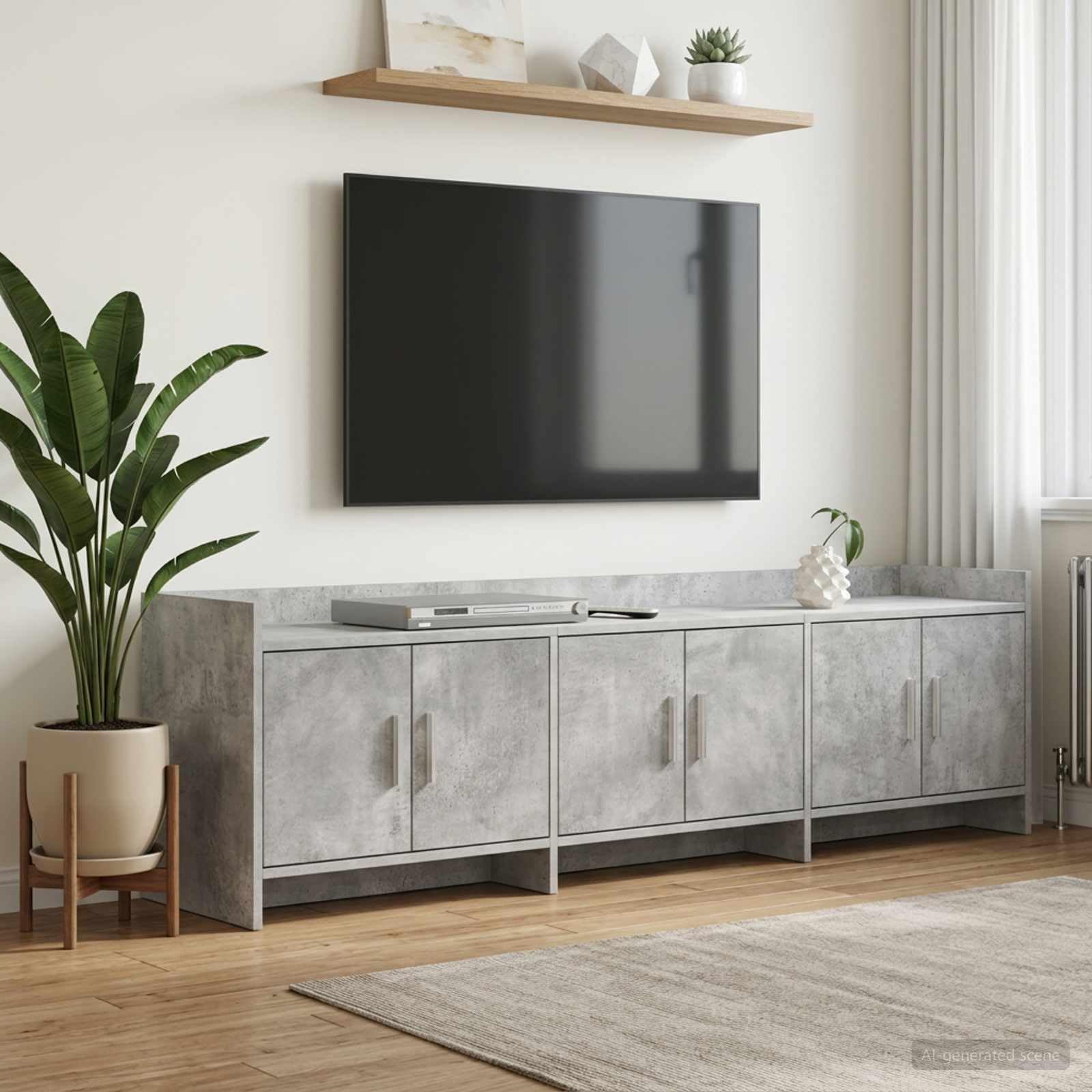 Szafka telewizyjna 168 x 33 x 47 cm Szary Beton