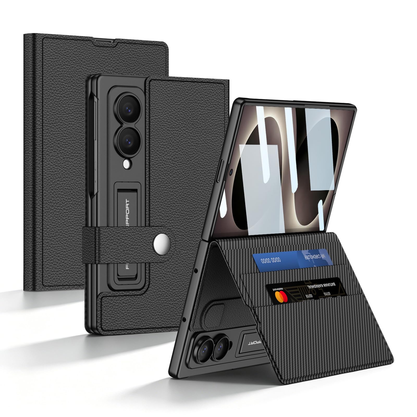 Ribaltabile Cover per Samsung Galaxy Z Fold 8, Sottile Pelle Supporto