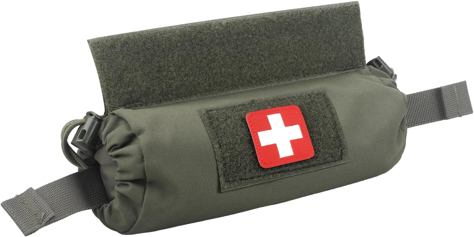 WYNEX Tactical First Aid Drop Dump Pouch, Medical Trauma Roll Up Drop Pouch EMT IFAK Sub Abdominal Carrying Bag with Hook-N-Loop for Chest Rig Vest