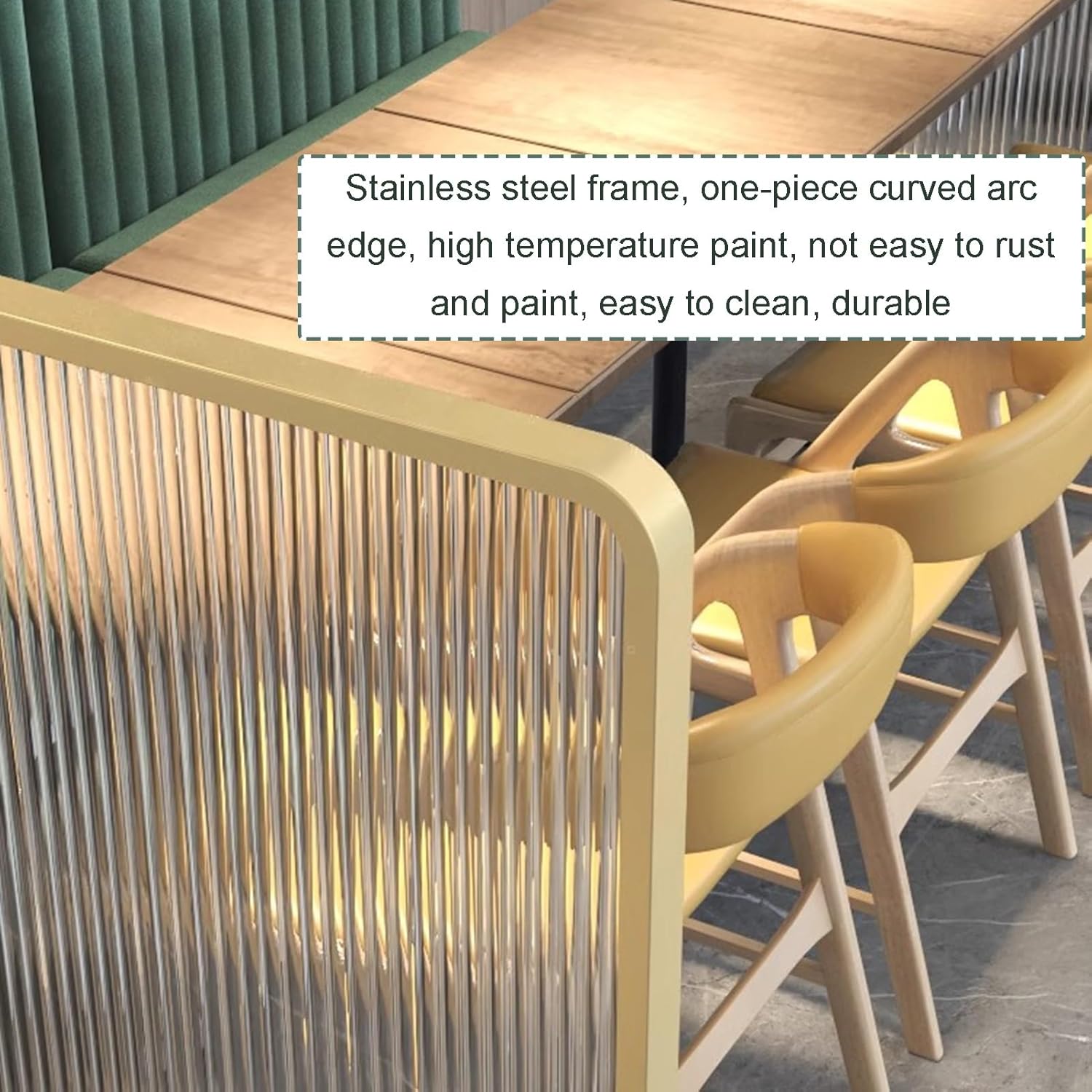 White Iron Divider for Dining Areas, Glass Restaurant Partition Screen, Half Wall Countertop Low Fence, Decorative Workstation Office Divider (15.75x23.62in/40x60CM