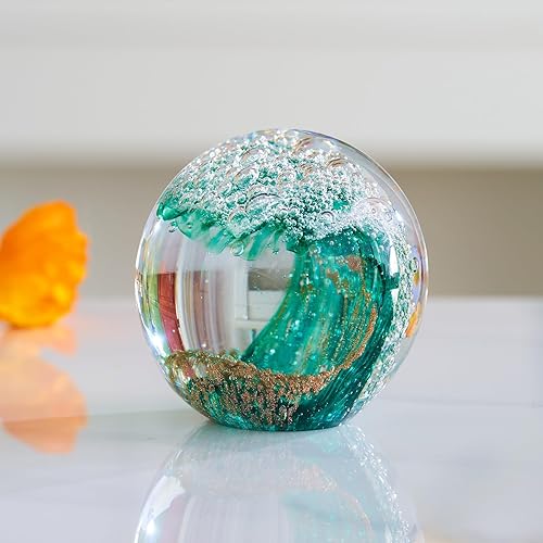 Miniatura 9 de Adorno de bola de cristal, decoración del hogar, bola de pisapapeles de cristal, decoración de acuario, decoración de oficina, amantes del océano,