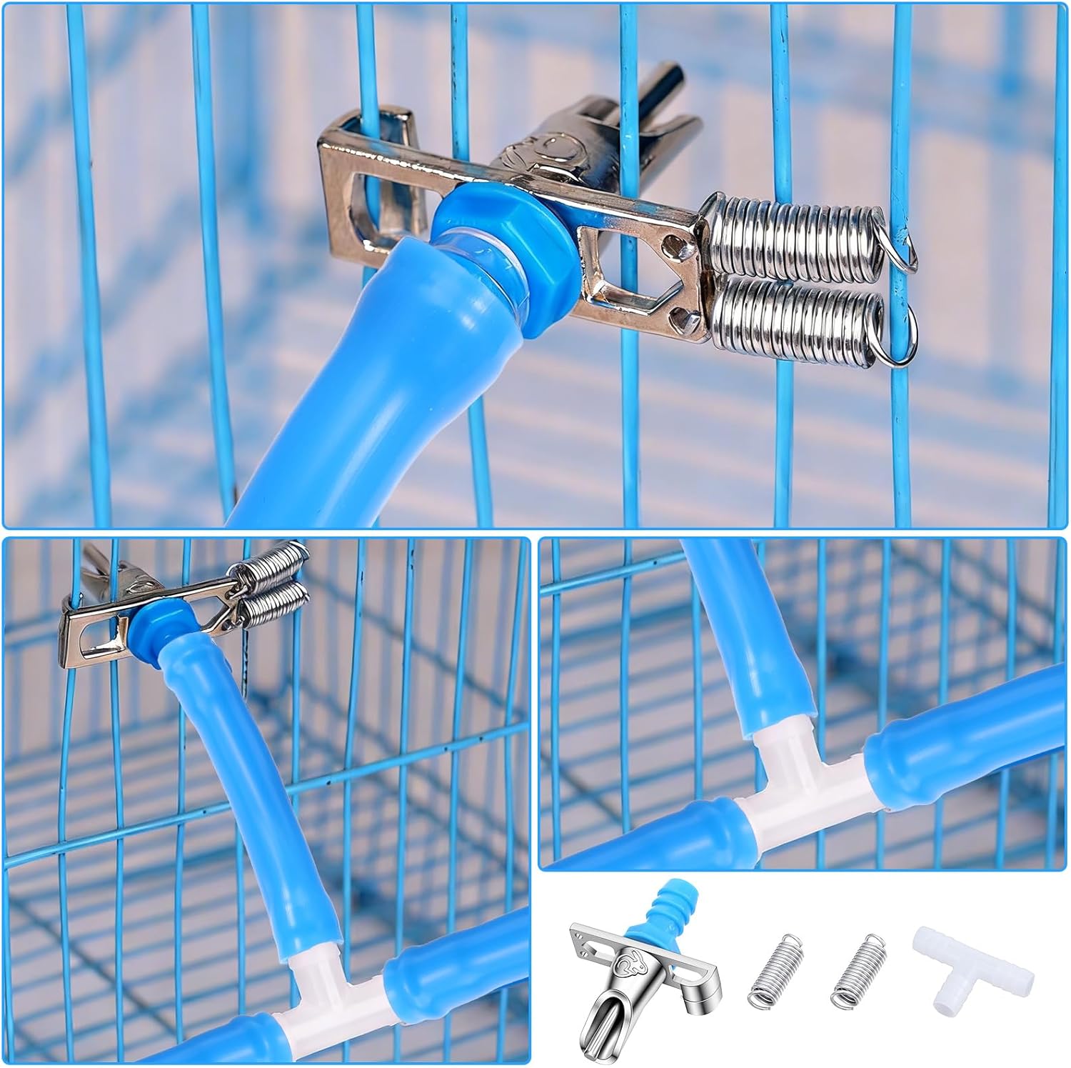 24 Pack Automatic Rabbit Waterer System Kit with 24 Drinking Nipples, 20ft Hose, Valves & Filters for Small Animal Cages - Galvanized Steel & Plastic Construction