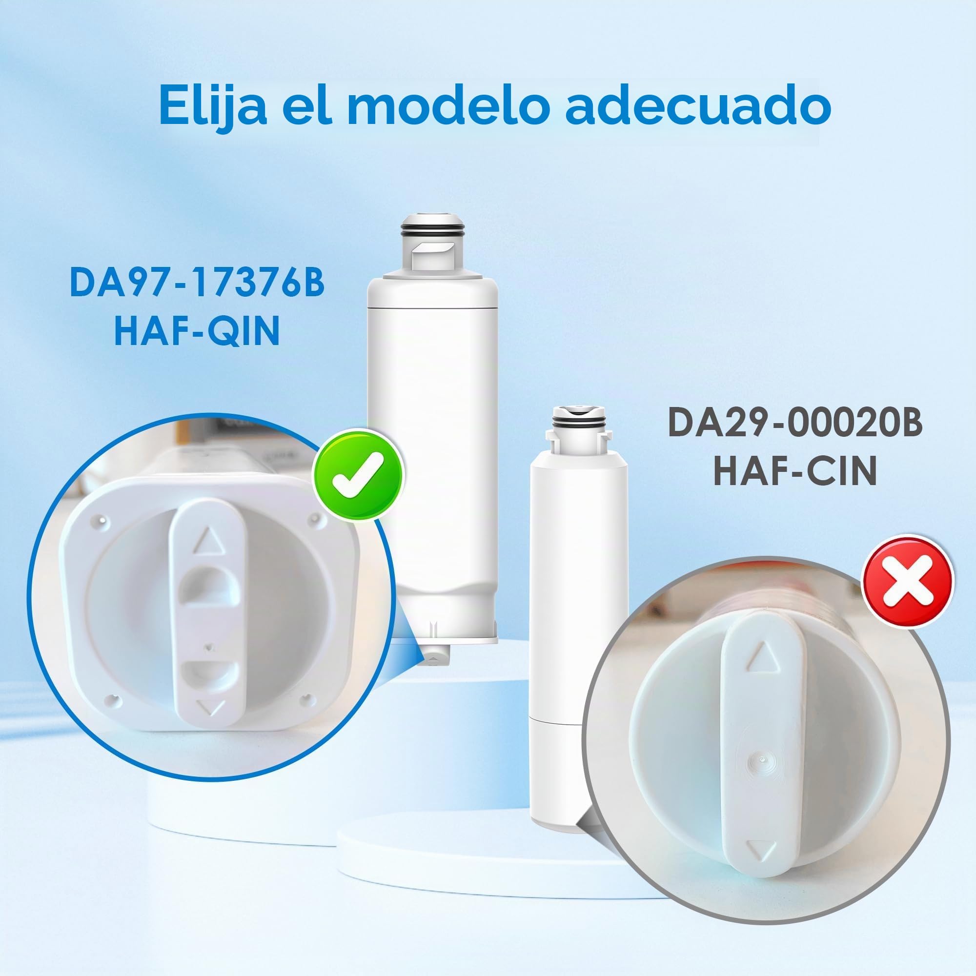 Waterdrop Filtro de Agua para Frigorífico DA97-17376B, Compatible con Samsung® HAF-QIN/EXP, DA97-17376B, HAF-QIN, DA97-08006C, Paquete de 2