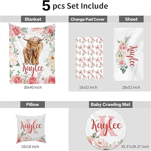 Miniatura 8 de Juego de ropa de cama personalizado para cuna decoración personalizada para guardería, manta de bebé, sábana bajera para cuna, funda para cambiador,