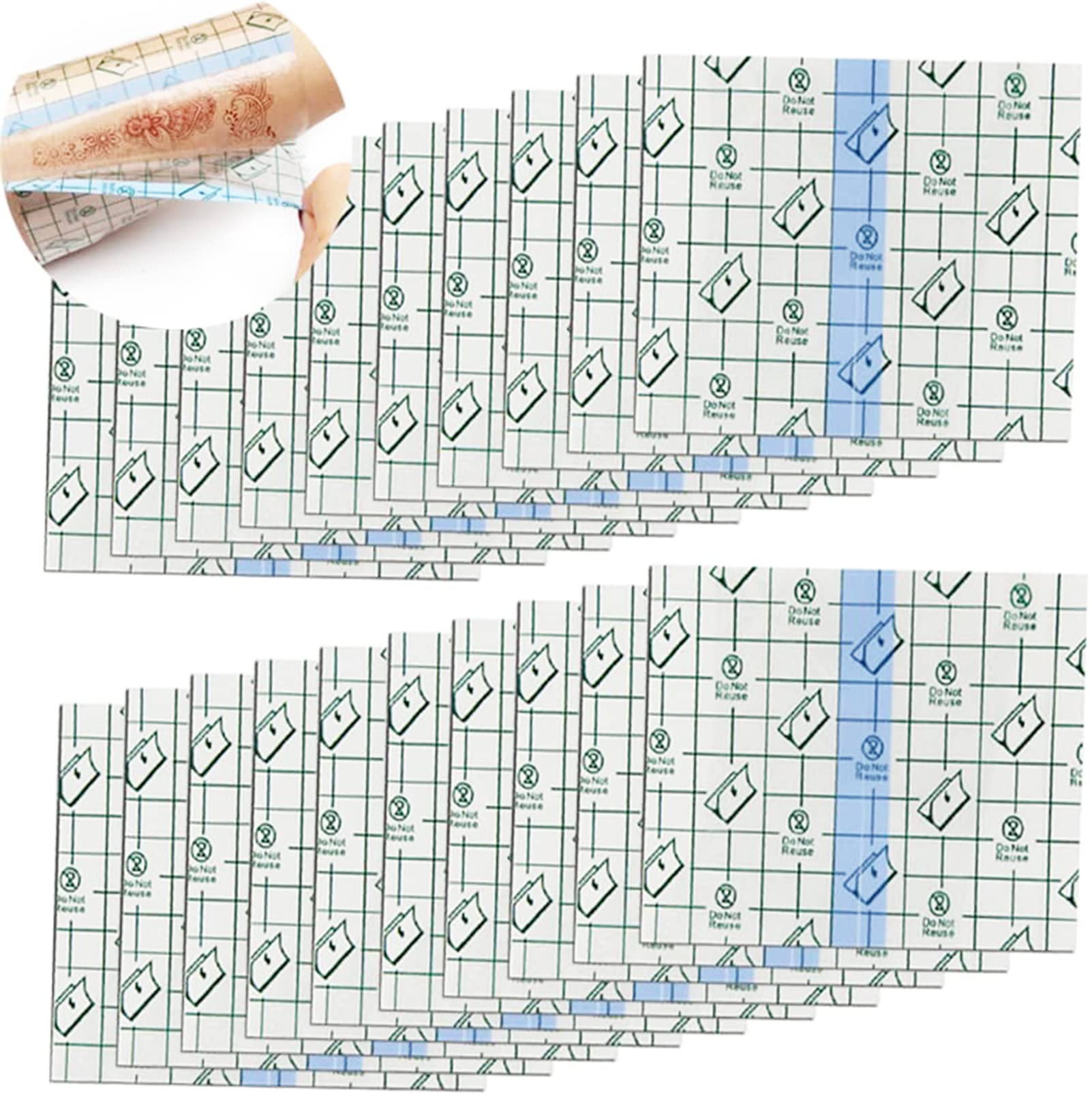 100pcs Waterproof Transparent Bandage, BetterJonny 10 * 10cm Stretch Adhesive Bandage Tape Clear Protective Bandages Dressing Tape for Swimming and Shower