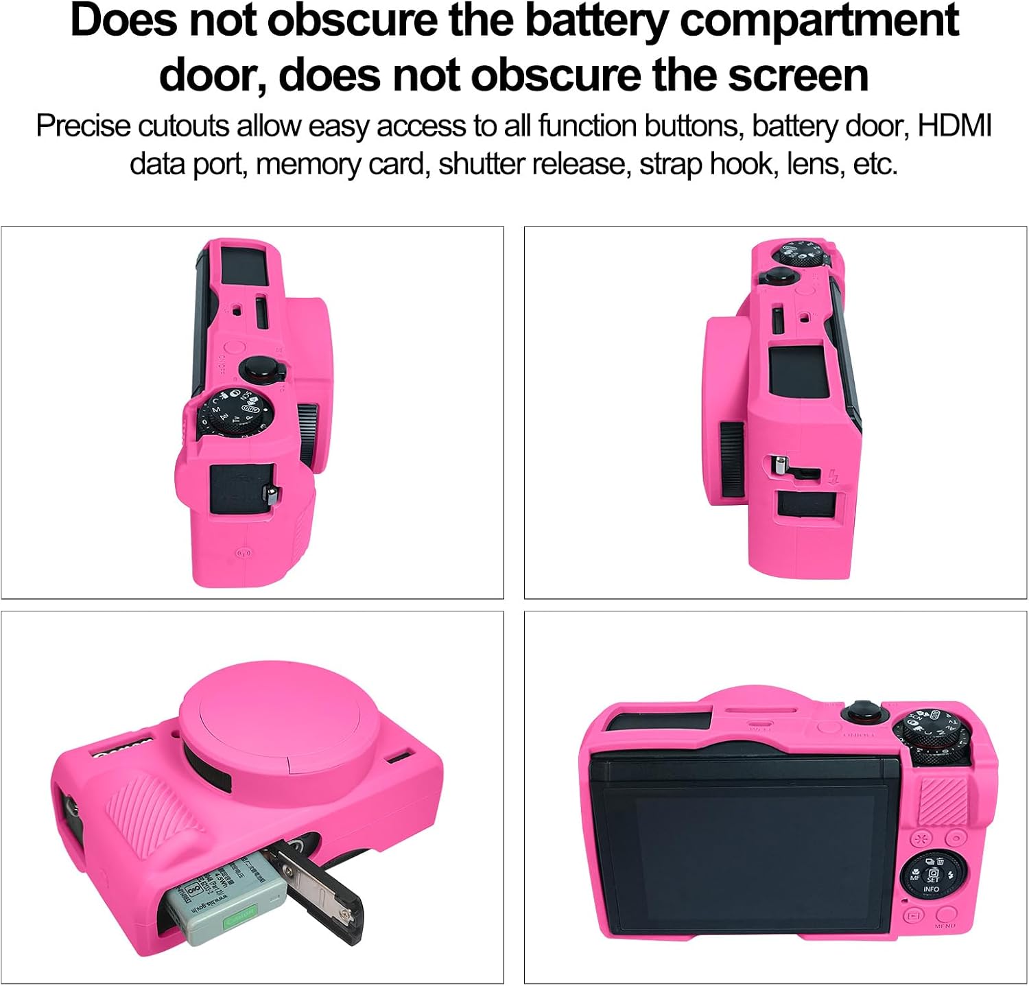 Easy Hood Case for Canon Powershot G7 X Mark III Digital Camera, Soft Silicone Protective Cover with Removable Lens Cover for Canon Powershot G7X Mark III DSLR Camera (Rose)