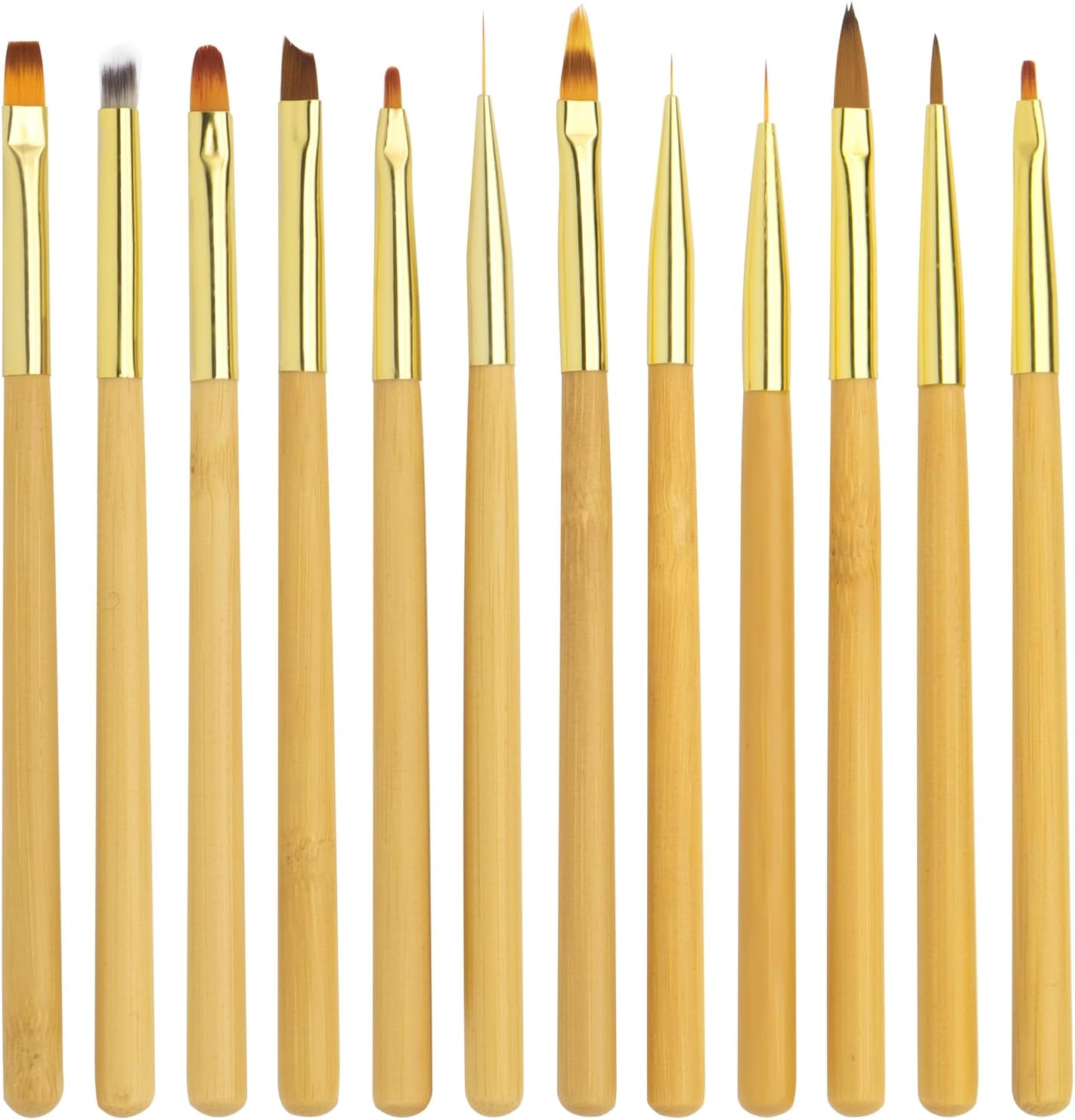 LEA-SHALL Nail Art Pen Nagel Penselen Brush Set met Ombre en Franse Tip Pen voor Gellak Gel Polish Professional 12 STKS, Ombre/Liner/Plat/Rond/Acryl/Frans/3D UV Dun Pennen Kit Fijne Borstel