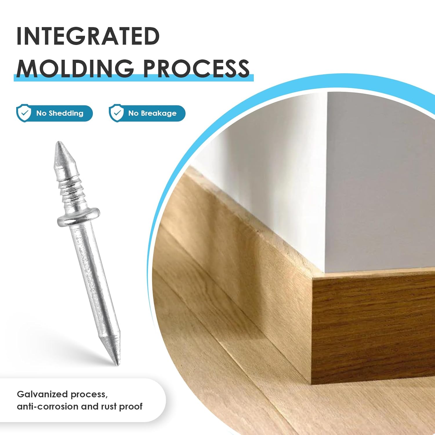 200Pcs Double Headed Skirting Nails, Invisible Security Double Headed No Trace Skirting Board Nails for Wood Furniture Install