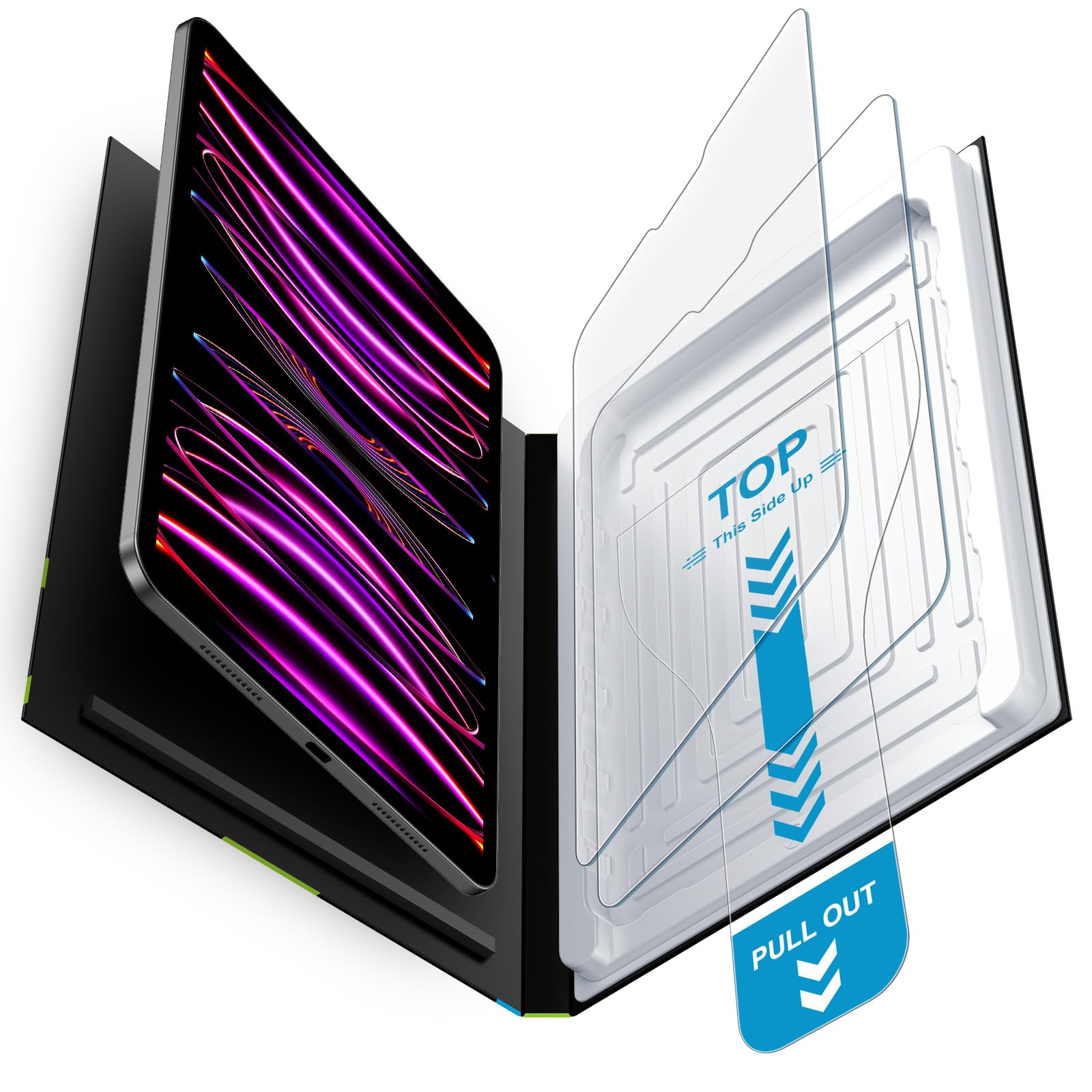 Mothca 2 Pack Matte Glass Screen Protector for iPad Pro 12.9-inch 6th/5th/4th/3rd Generation (2022/2021/2020/2018) with Quick Installation Tray, Anti-Glare & Anti-Fingerprint Tempered Glass