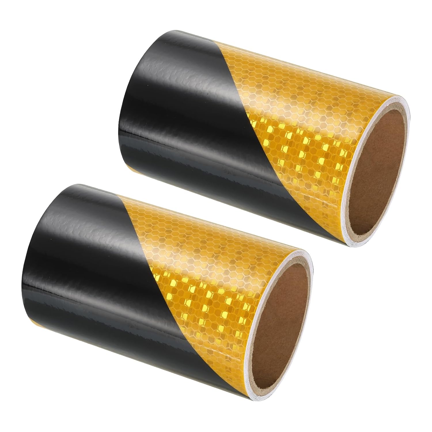 PATIKIL Reflective Tape, 2 Rolls 4 Inch x 10 FT Waterproof High Visibility Self-Adhesive Warning Safety Tape Outdoor Reflector Stickers for Cars Trucks Trailers, Black Yellow