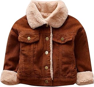 De feuilles Baby,Clothing,Baby Boys 0-24m,Coats, Jackets & Gilets De feuilles Baby Boys Corduroy Jacket Coat Winter Warm Fleece Cardigan Vintage Button Down Outwear