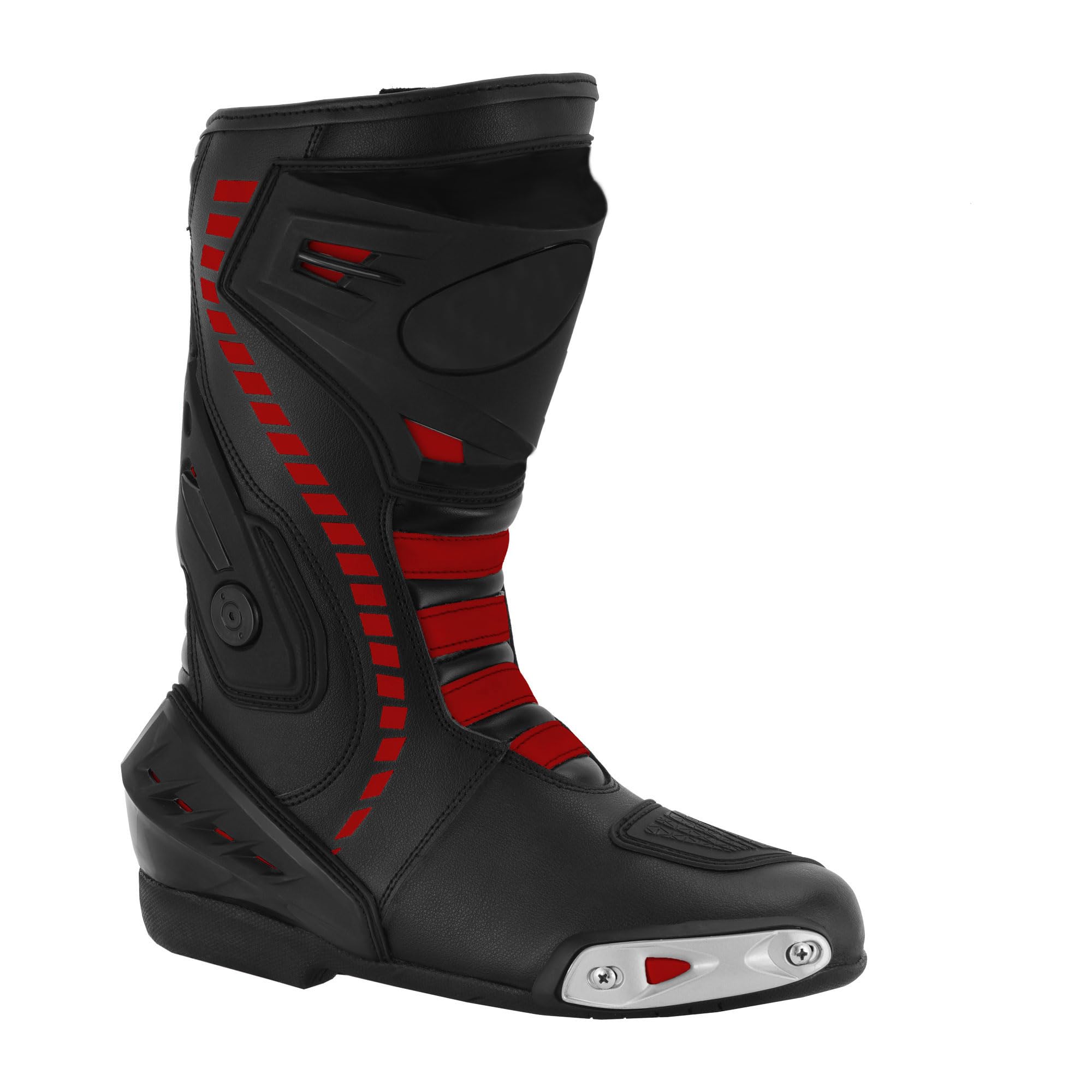 Motorradschuhe für Herren, Rennstiefel aus Leder, wasserdicht, knöchellang, rutschfeste Sohle