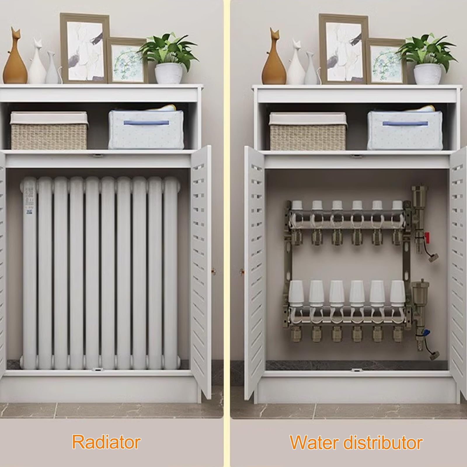 Generico Mobiletto copritermosifone per la casa, Organizer Decorativo per Il Riscaldamento, Facile da Montare per Bagno e Soggiorno, 50x70x20 cm (19,7x27,6x7,9 Pollici)