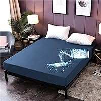 Vista 13 de Holawakaka Protector de colchón impermeable tamaño individual, sábana bajera ajustable, transpirable, bolsillo profundo de 14 pulgadas