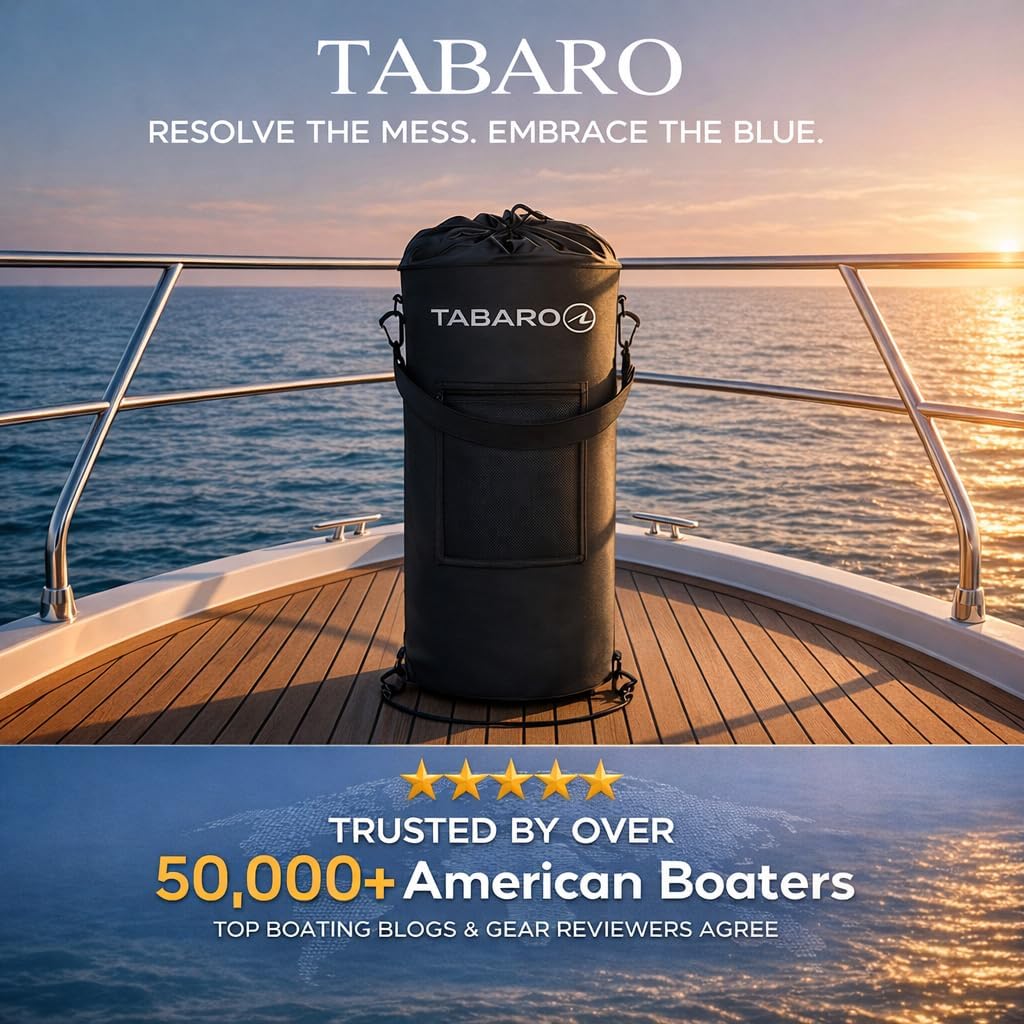 Boat Trash Can, Fits 10-13 Gallon Bags, Reusable Marine Trash Bag Boat Accessories, Odor & Leak Resistant, Easy Mount for Fishing, RV, Kayak & Pontoon Boats, Cool Boating Gifts for Men & Boat Owners