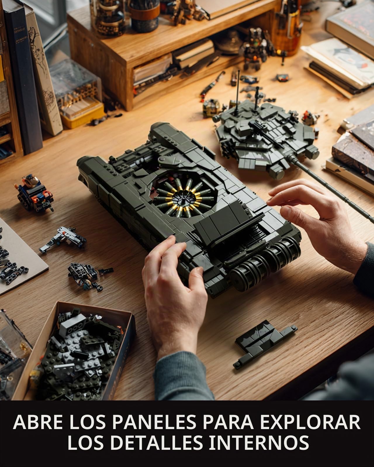 Nifeliz T-90A Kit de Construcción de Tanque, Modelo de Tanque Militares para Adultos, Regalo Coleccionable para Adultos Amantes Militares (2083 Piezas, NF10330)