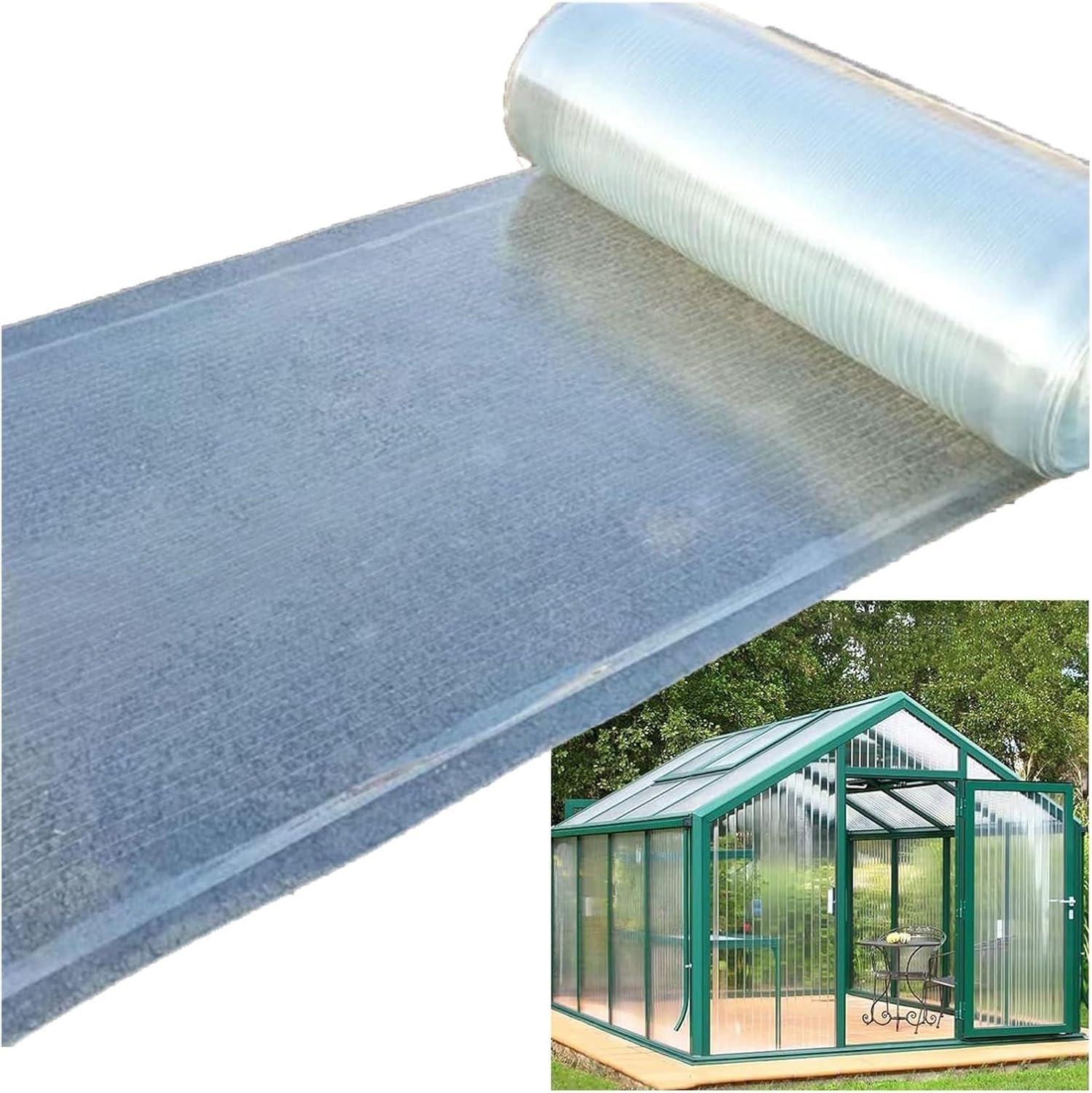 Polycarbonate Roofing Sheet,1mm Glassfiber Panel Easy to Bend & Cut,UV Resistant Greenhouse Canopy Window Awning Outdoor Polycarbonate Solid Sheet Rain Shelter Replacement,1-15m(1x13m)