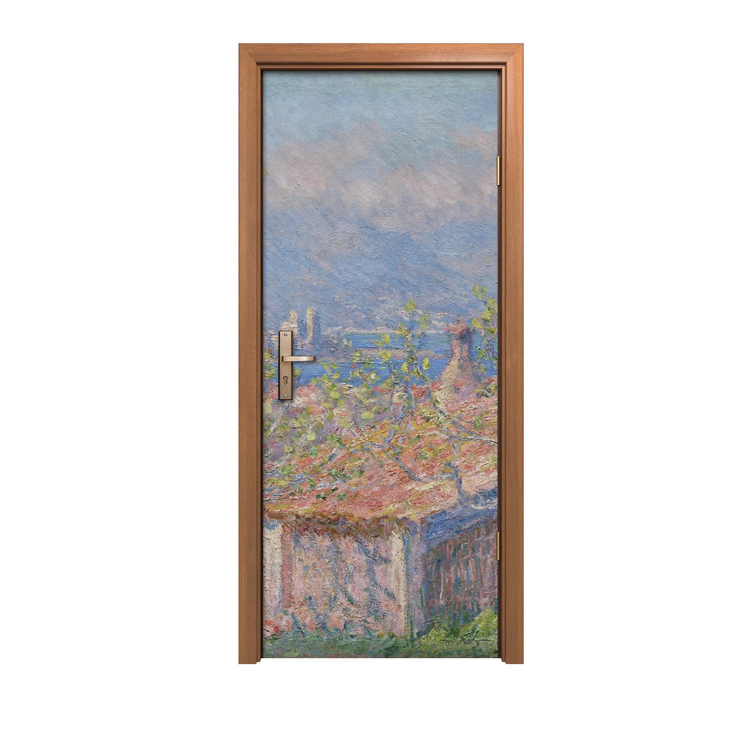 Autocollant de porte 90x200cm décor de jardin pour la maison