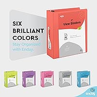 Vista 6 de Carpeta de 3 anillos de 2 pulgadas, color rojo, con anillas inclinadas en D de 2 pulgadas, cubierta transparente con 2 bolsillos interiores