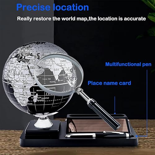 Miniatura 3 de TOPCRED Globo solar de 5.5 pulgadas girado por energía solar, para decoración educativa, geográfica, de escritorio, globos del mundo con soporte, no