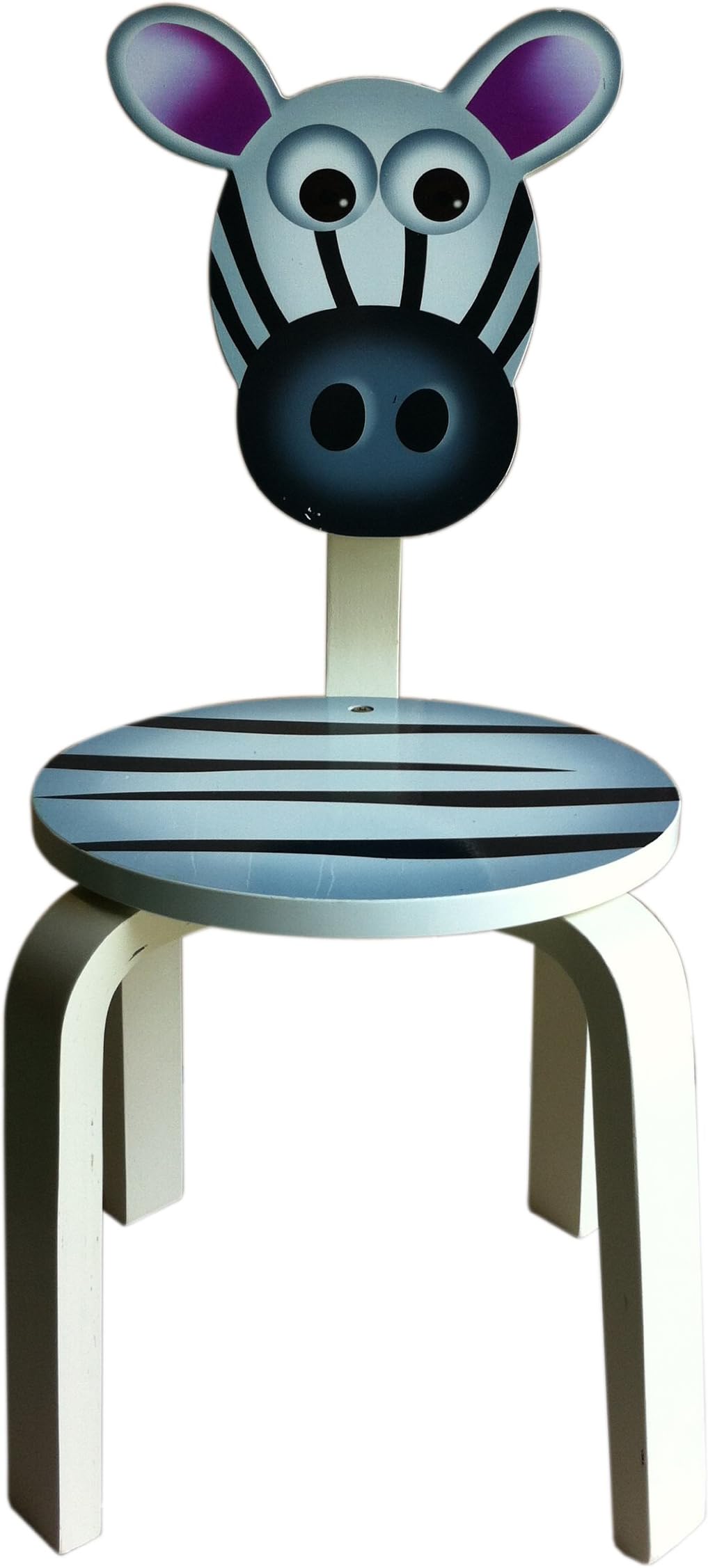 Safari Collection Kid's Zebra Wood Chair. Cute Design and Functional Chair for Any Room