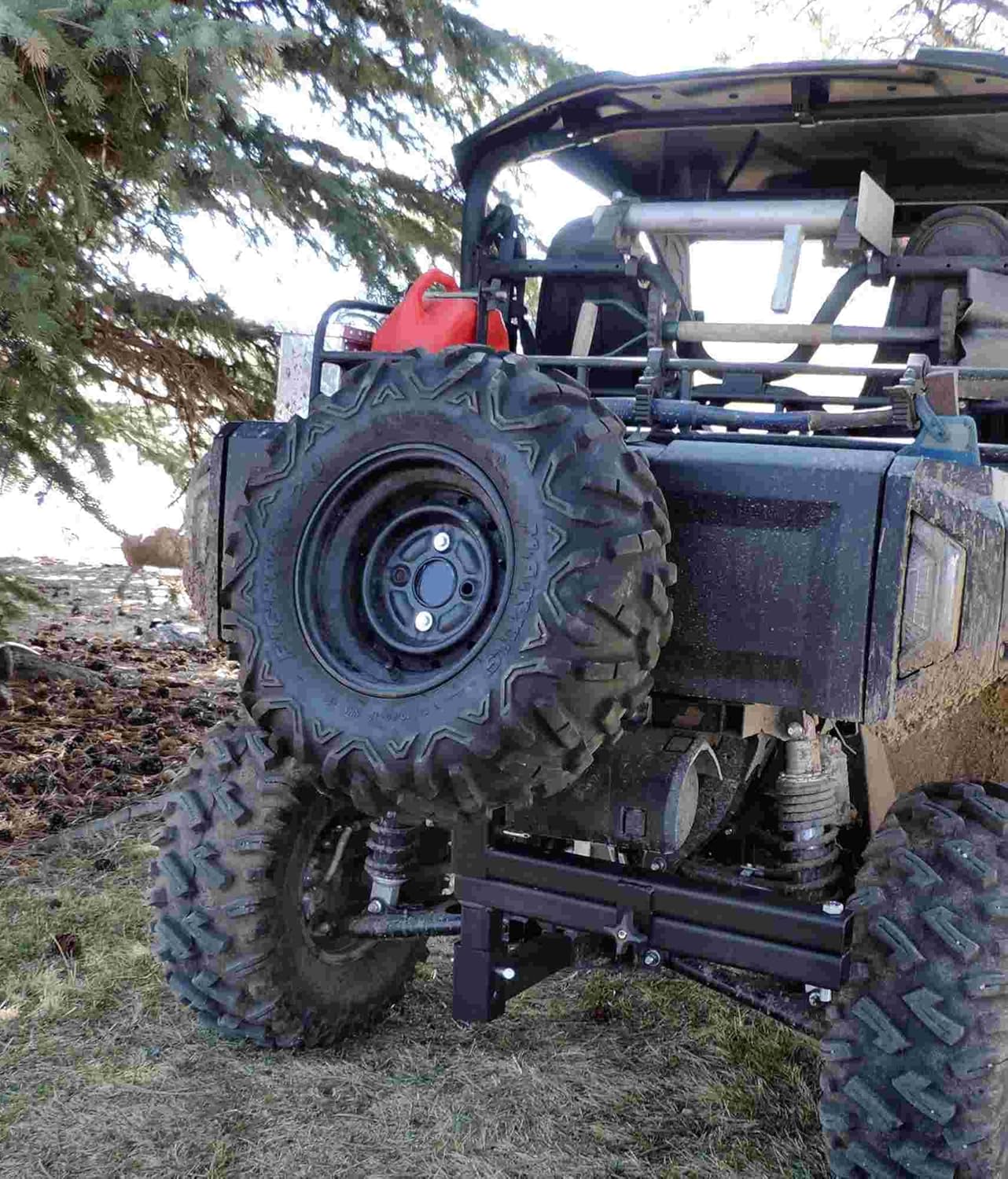 High Clearance Hornet Outdoors UTV/ATV Quick Adjust Extended Mount Receiver Hitch Spare Tire Carrier Fits 2" Receiver U-4047 (17" Lower Component)