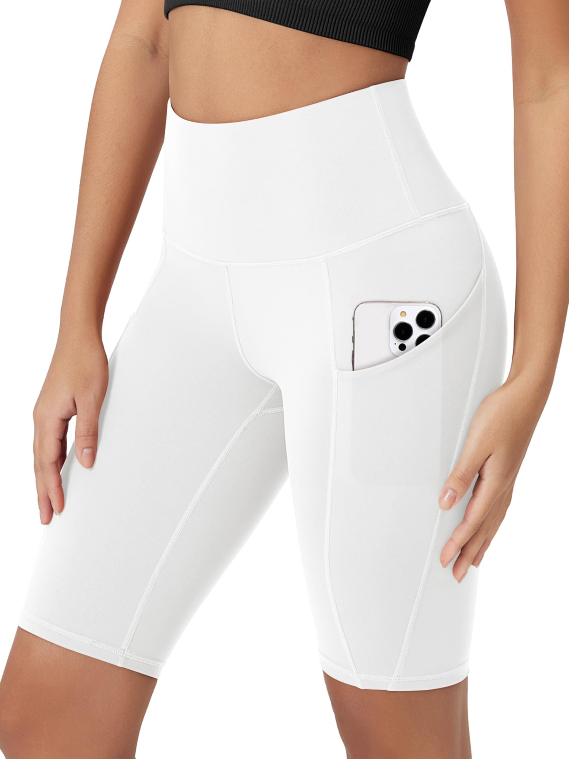 ODODOS Women's Tummy Control Biker Shorts 2.0 with Pockets High Waist Athletic Workout Yoga Shorts-3.5''/ 5"/ 8" / 10" Inseam