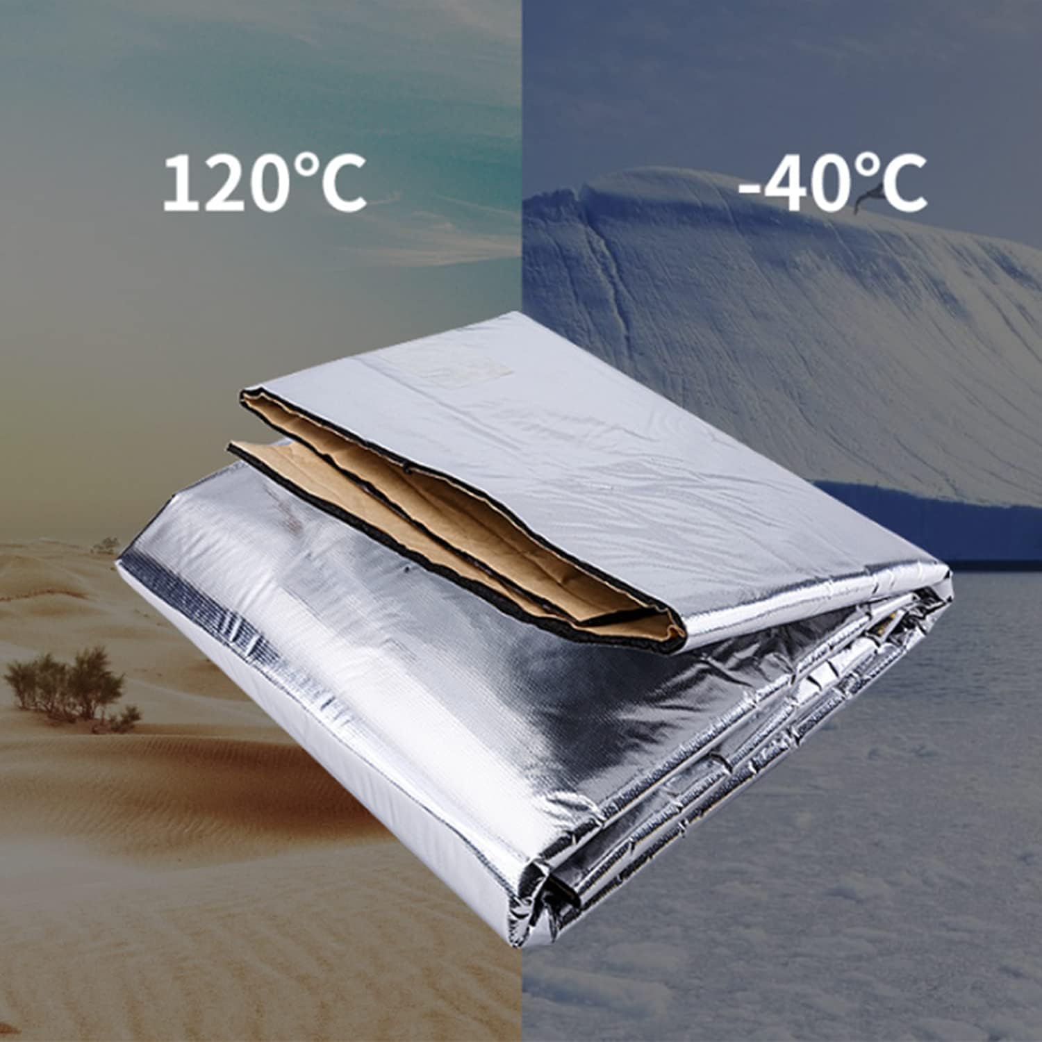 JITUIHOM 10mm Car Heat Sound Deadening Mat for Lexus GX550 TPE 2024, Automobile Sound Deadening & Heat Insulation Aluminum Foil Finish Moistureproof Waterproof