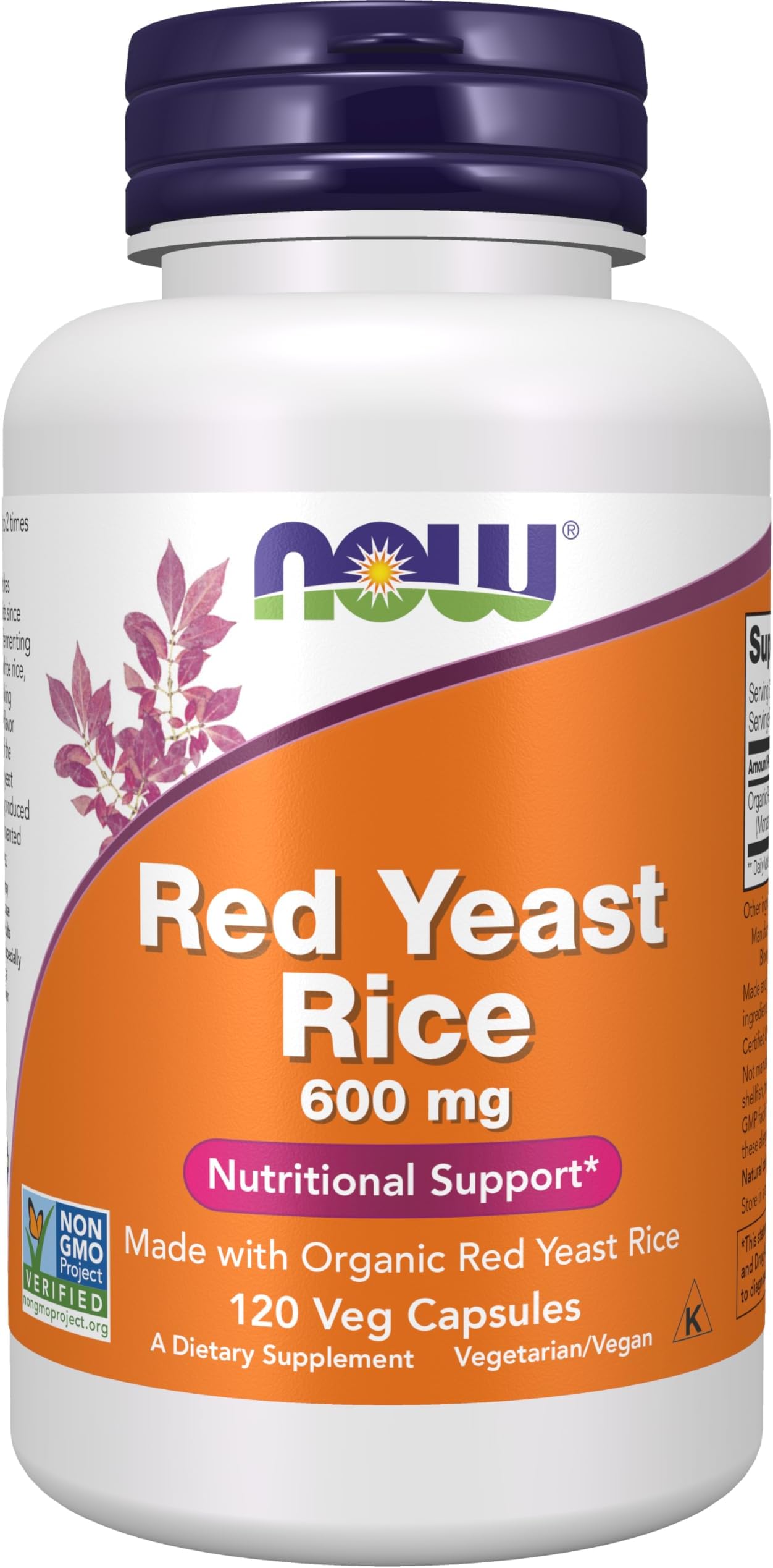 Foods, Red Rice Yeast Extract 600 Mg Veggie Capsules, 120 Count