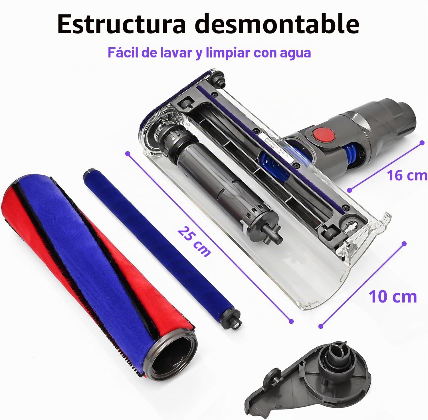 Cabeza de cepillo de rodillo para Dyson V7 V8 V10 V11 V15, Accesorio para aspirador Dyson SV10 SV11 SV12 SV14, Cepillo de suelo de rodillo suave, Cepillo de limpieza de repuesto para suelo duro
