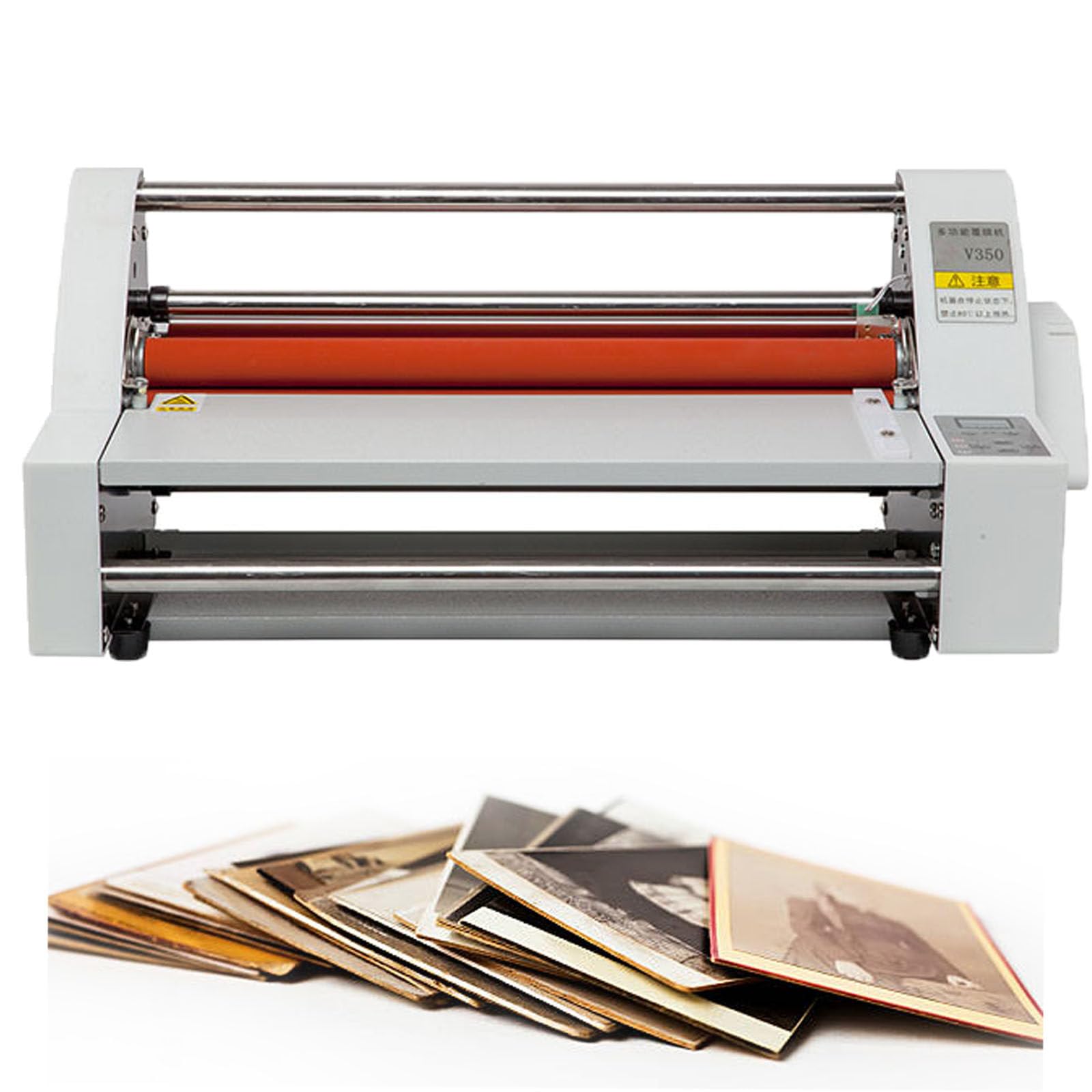 Laminoir électrique à Chaud/Froid à Rouleau, 350 mm (13,7 Pouces), Automatique, avec Tige de décollement du Film, Simple ou Double Face, pour la plastification de Photos et d'affiches.