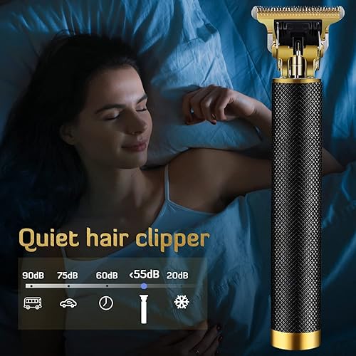 Miniatura 6 de Cortadora de pelo profesional inalámbrica y recortadora para hombres, afeitadora de barba recargable con cuchilla en T sin huecos, kit de corte de