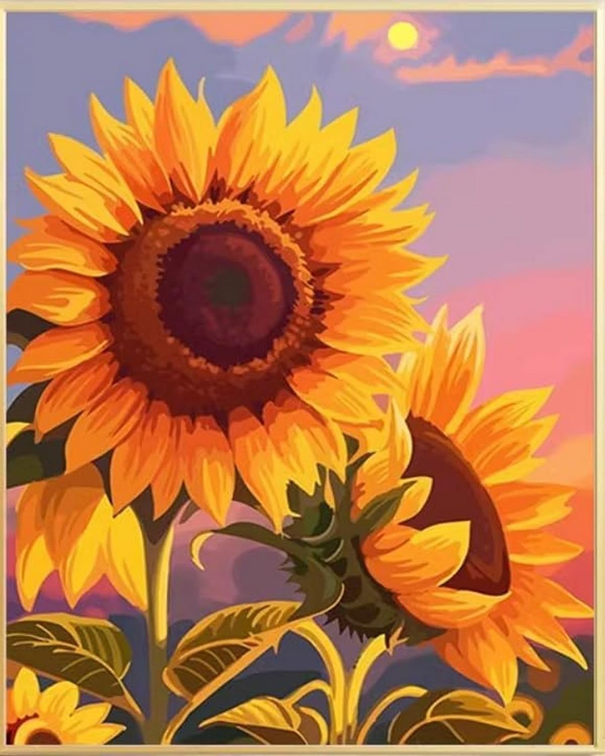 NAHUIGOOD Cross Stitch Kits for Adults, Stamped Cross Stitch Kits for Beginners, Needlepoint Cross-Stitch Patterns Embroidery Kits Arts and Crafts for Home Decor Sunflower11Ct50X70Cm