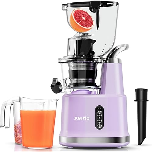 Aeitto Juicer Machines Vegetable and Fruit, Cold Press Juicer Machines with Big Wide 83mm Chute, Vertical Juicer for Whole Fruits and Vegetables, Juicer Machine BPA-Free