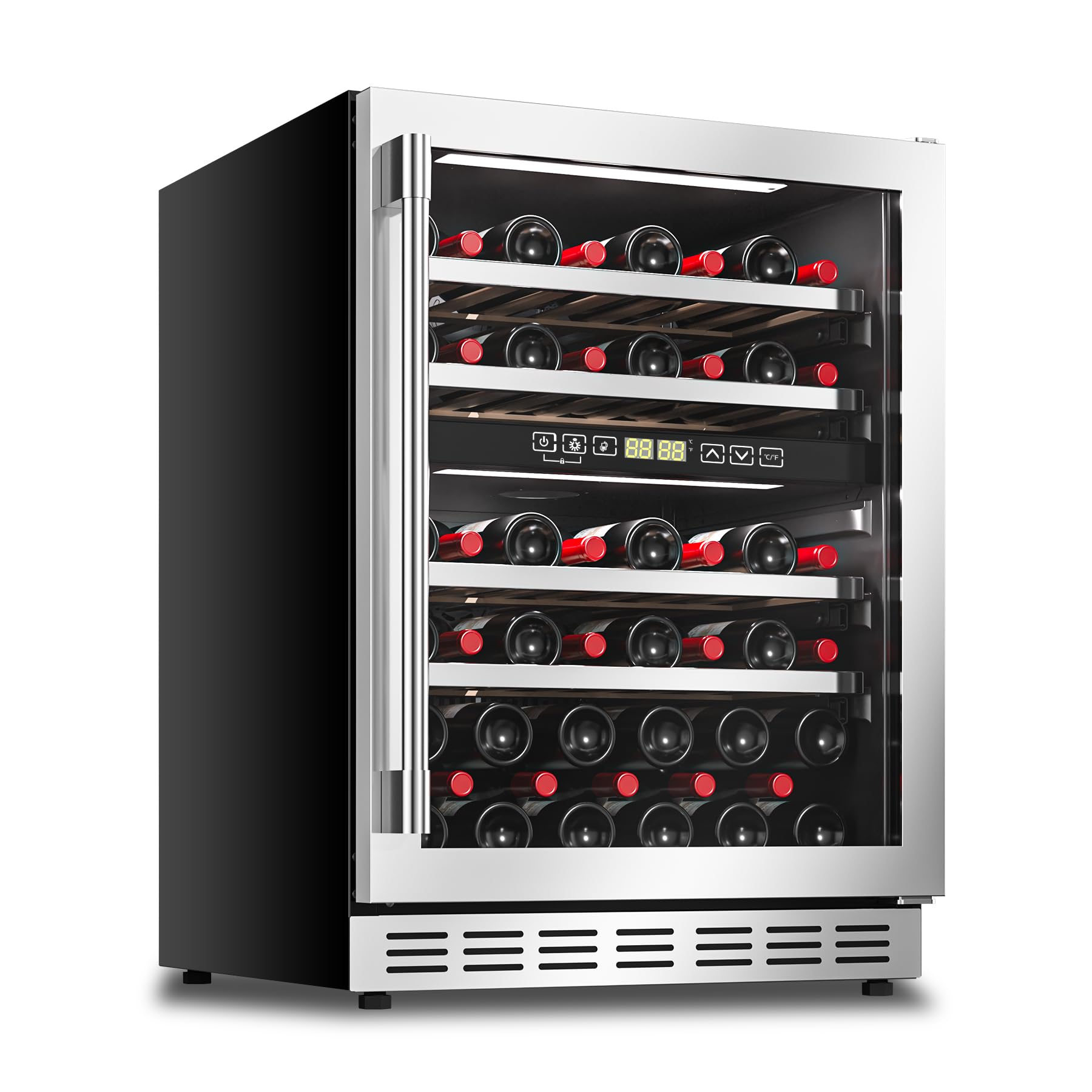 Rockitch 24" W Dual Zone Wine Cooler Refrigerator, Built-in Wine Cooler