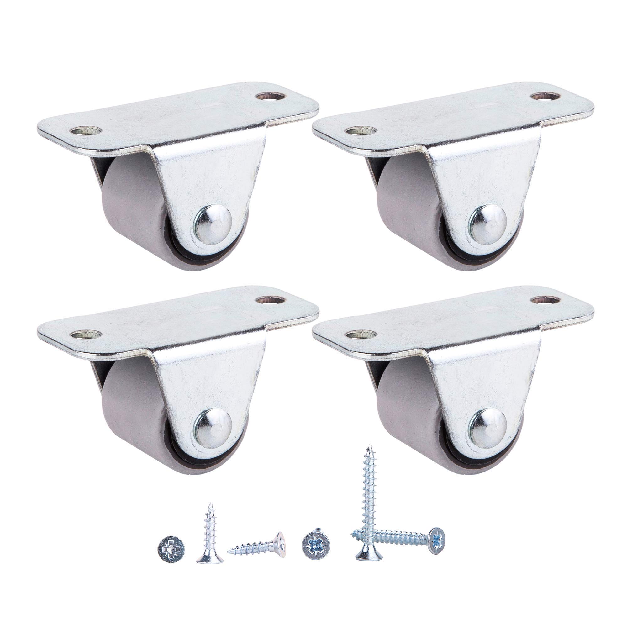 (4 sztuki) 16 mm kółka miękkie ruchy gumowe kółka z metalową płytką ze śrubami meble mały zestaw 25 kg