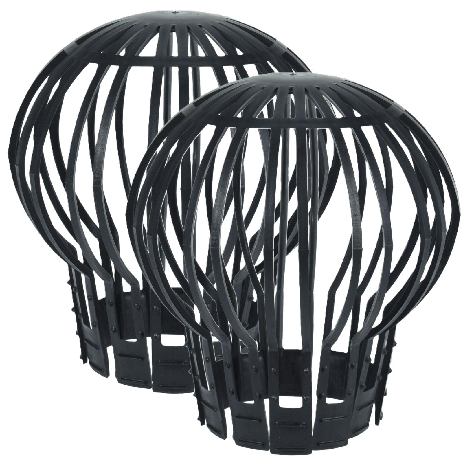Envenzo Plastic Gutter Guards, Downpipe Covers Adjustable Flexible Outdoor Drain Pipe Covers to Stop Leaves, Moss 2PCS - Black