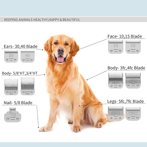 Miniatura 3 de YAZIYIR 10# Cuchillas de cerámica desmontables para el aseo de perros de mascotas, compatibles con Andis, Oster A5, Wahl KM10, longitud de corte de